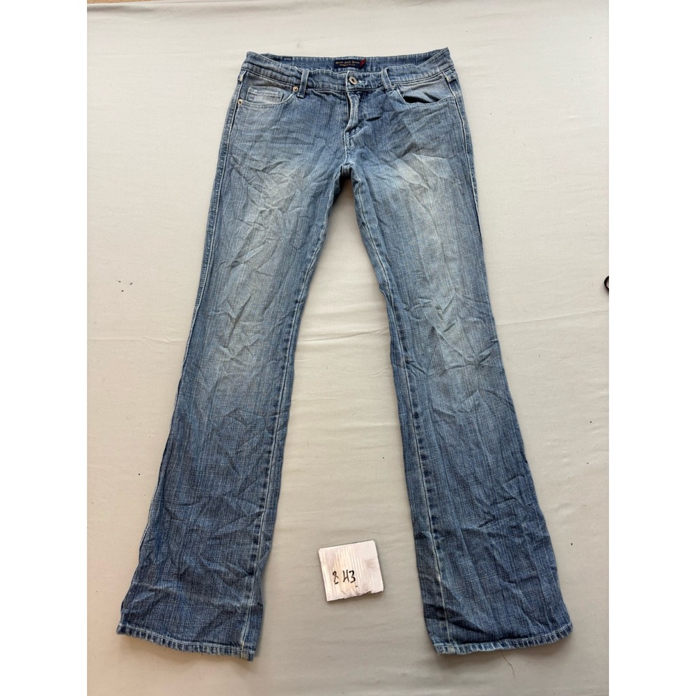 Denim Rock Jeans Womens Size 5 Light Wash Flare Leg Embroidered Y2K Denim Pants